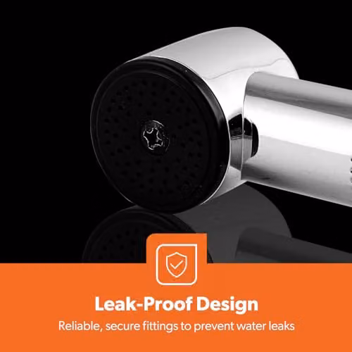 GEEPAS Handheld Toilet Bidet Sprayer with Chrome Brass Wall Mounted Spray Function in Silver – 4