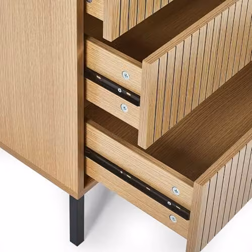 Julian Bowen Sia Oak 5 Drawer Chest – 3