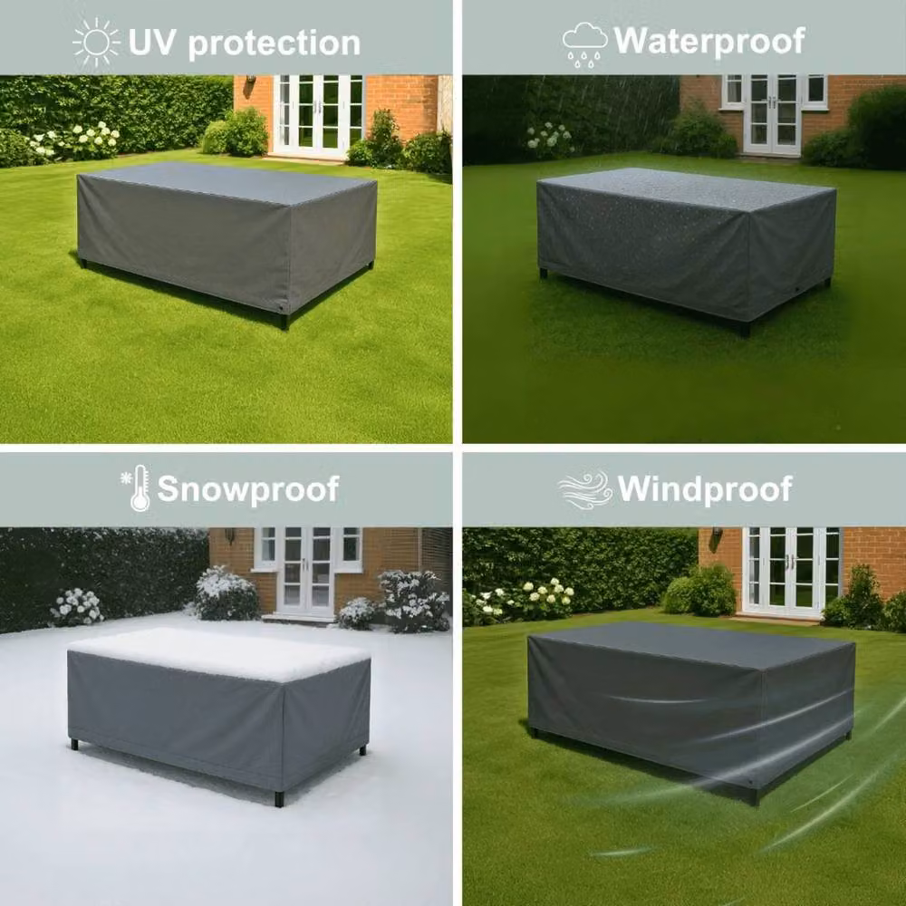 Hinsinc Waterproof Heavy Duty Patio Furniture Cover, Grey, 170 cm – 4