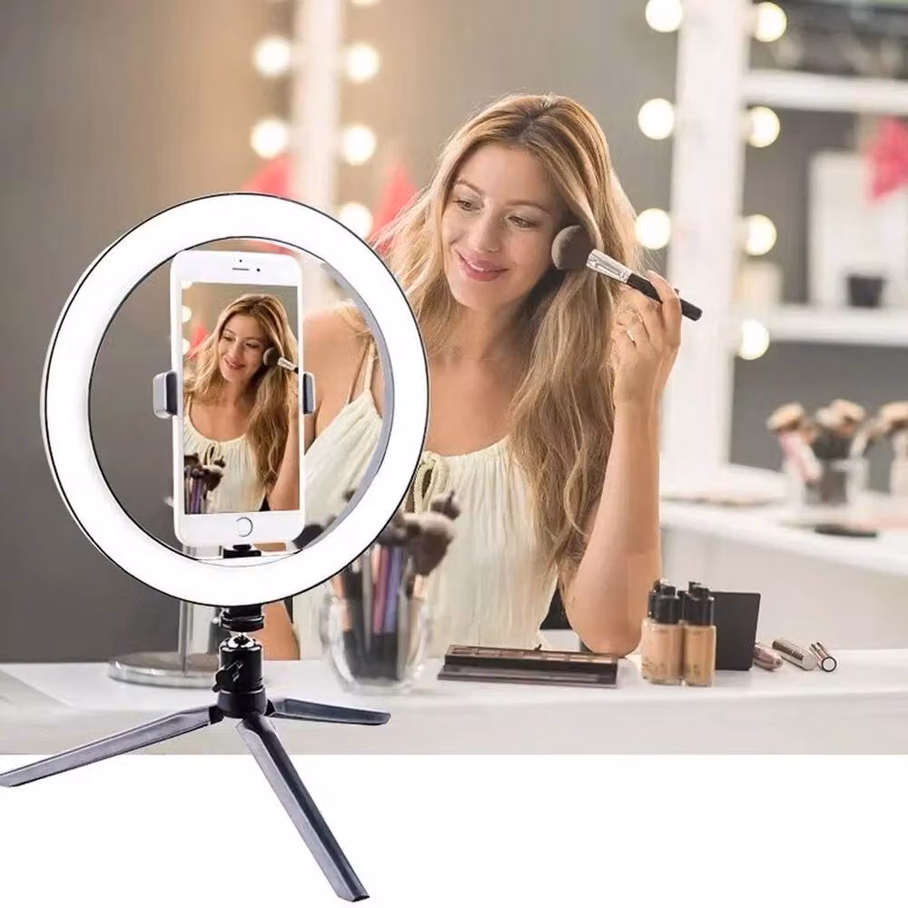 FLAVORA 10 inch Dimmable LED Ring Light with Tabletop Stand in Black – 2