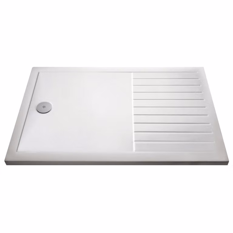 Hudson Reed White Rectangular Walk In Pearlstone Shower Tray W/D/H: 160 x 80 x 4 cm