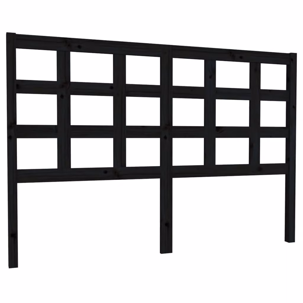 Berkfield Home Rustic Black Solid Wood Pine Bed Headboard W/D/H: 145.5 x 4 x 100 cm – 2