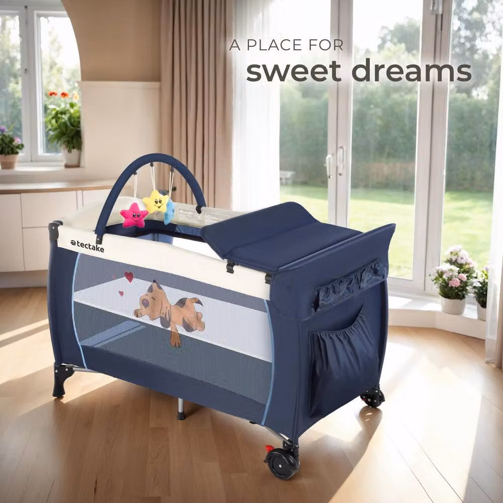 tectake Large Travel Cot for Dogs in Blue – 8