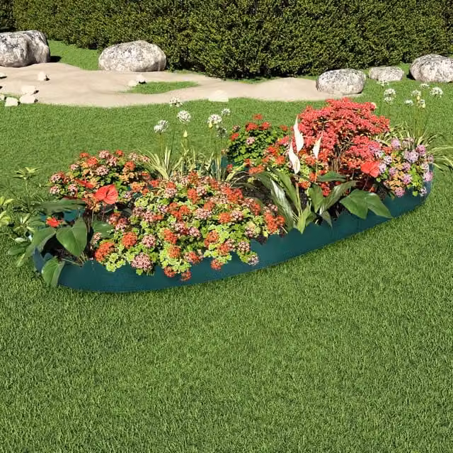 Berkfield Home Green Plastic Lawn Edgings, 10 Pieces, W/H: 65 x 15 cm