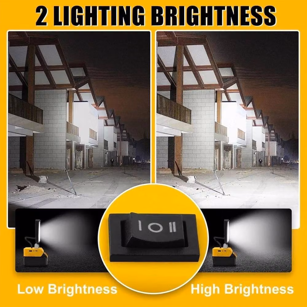 FLAVORA Cordless LED Spotlight Work Light and Floodlight in Yellow – 6
