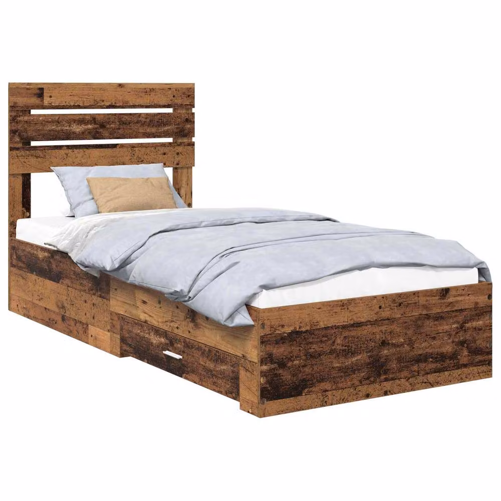 Berkfield Home Modern Bed Frame with Headboard and Drawers in Brown Engineered Wood – 2