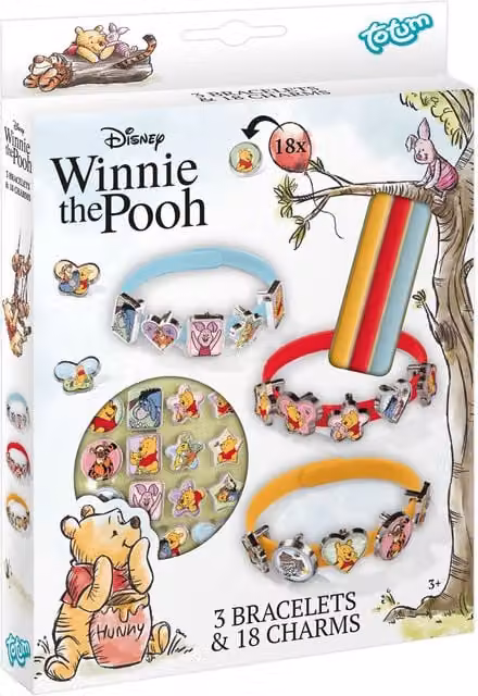Totum Winnie the Pooh Bracelet Set with 18 Charms in Multicolour