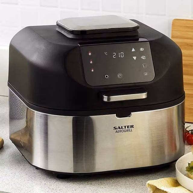 Salter Aerogrill 5L Digital Air Fryer Multicooker with Temperature Probe, Black