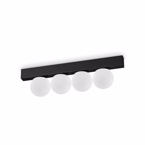 Netlighting Ping Pong 4 Light Globe Ceiling Light in Black with 1000Lm and 3000K Warm White Light – 1