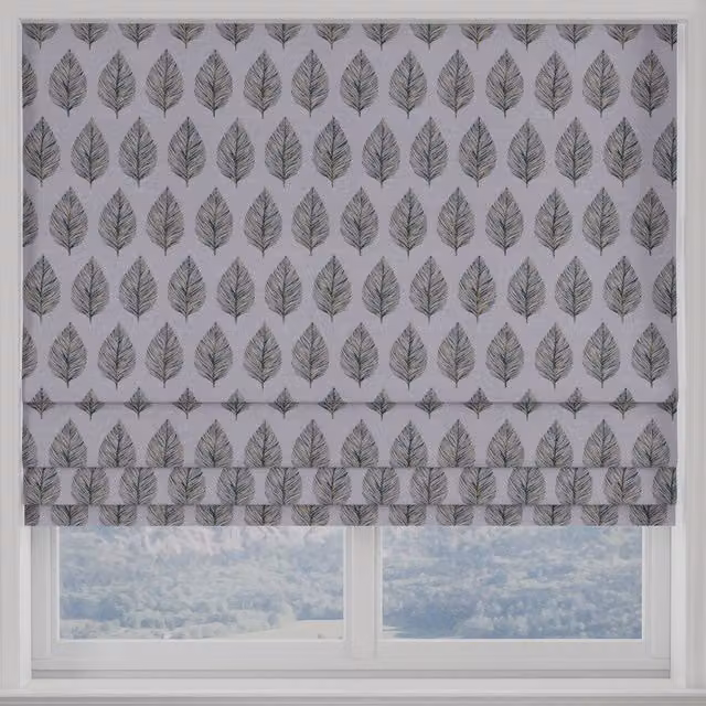 Terrys Leaf Made to Measure Blackout Roman Blind in Green Floral Design
