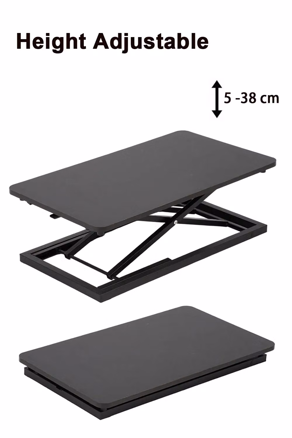 Living and Home Height Adjustable Standing Desk Converter in Black – 4