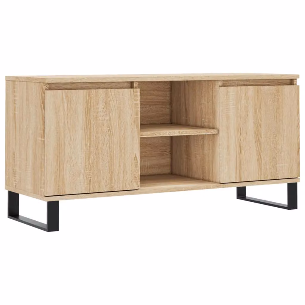 Berkfield Home Sonoma Oak TV Cabinet in Brown, W/D/H: 104 x 35 x 50 cm – 2