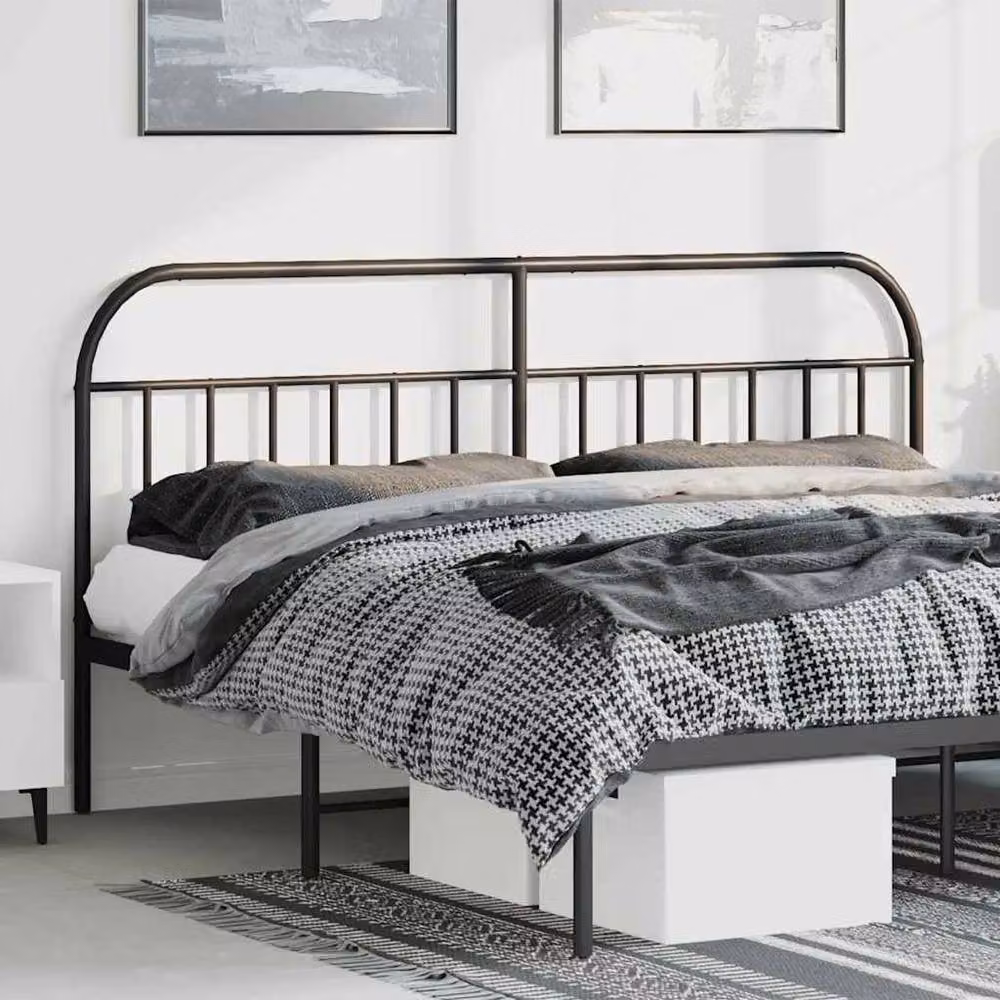 Berkfield Home Classic Metal Headboard in Black, 180 cm – 2