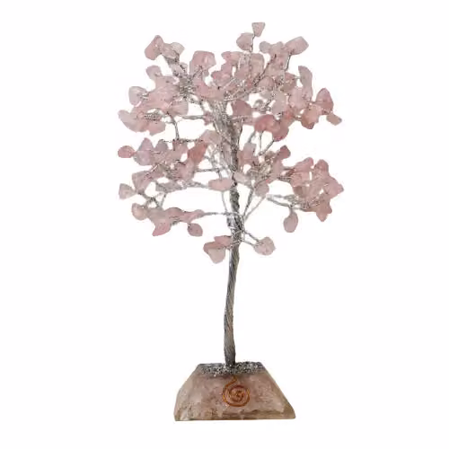 KDMD Rose Quartz Gemstone Tree with Organite Base in Pink – 2