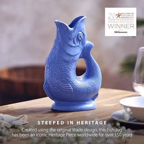 Wade Ceramic Fish Jug, Blue, 0.6 l – 3