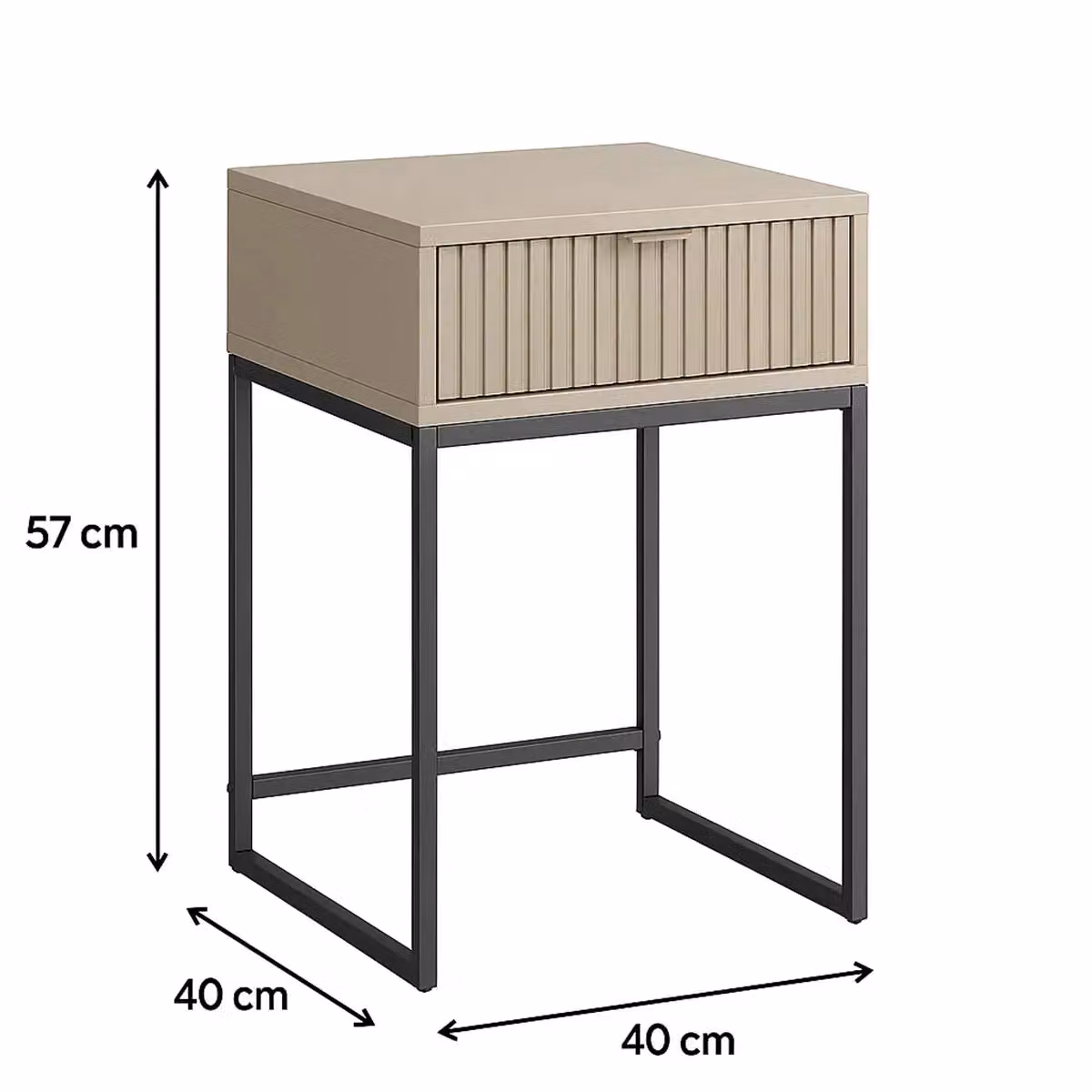 Melody Maison Hesley Taupe Stone Range Pair of One Drawer Bedside Tables in Grey – 3