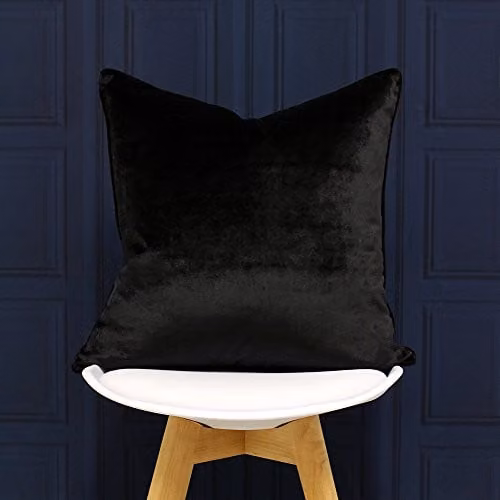 Riva Paoletti Luxe Velvet Square Cushion in Black, W/D/H: 55 x 55 x 55 cm – 2