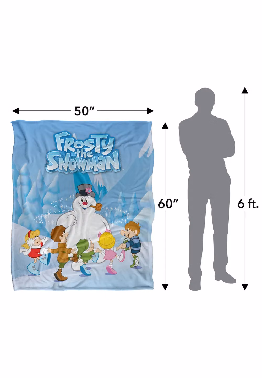 Warner Brothers Frosty The Snowman Silky Touch Super Soft Fluffy Throw Blanket in White, W/D: 152 x 127 cm – 2