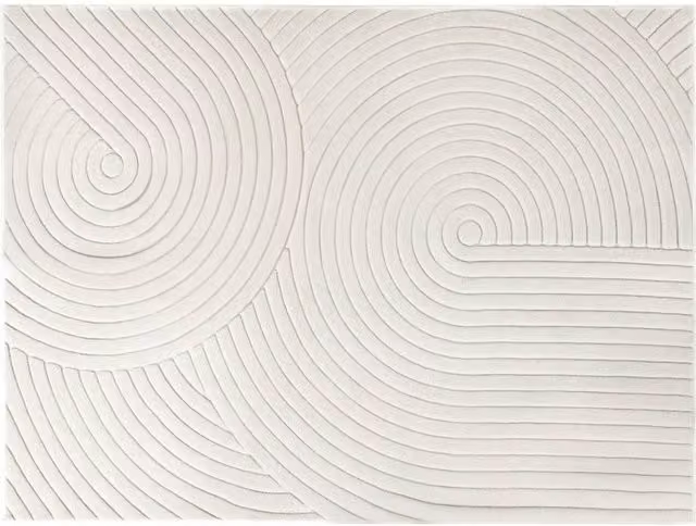 Nordara Beige Plush Velvet Shaggy Area Rug, W: 160 cm, D: 230 cm