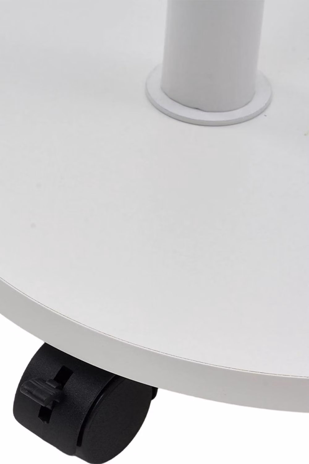 Living and Home Modern Round Side Table with Lockable Castors in White – 3