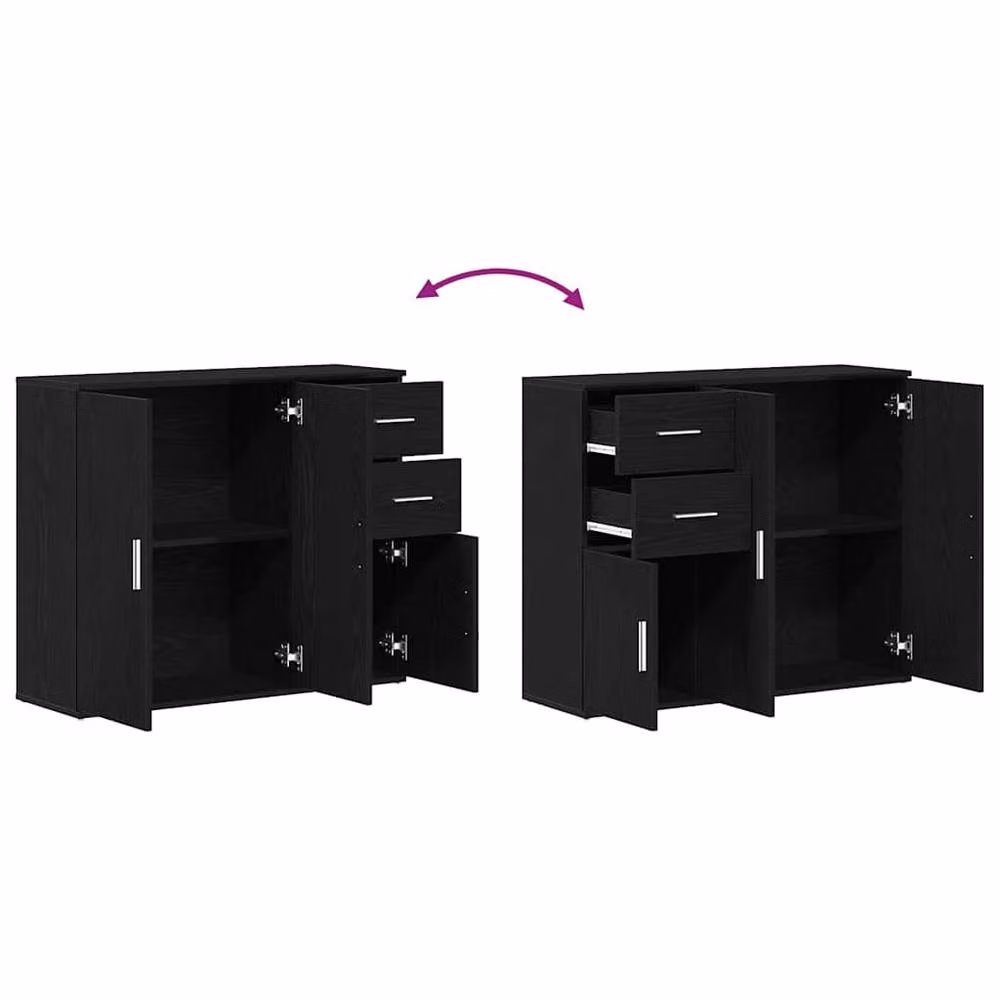 Berkfield Home Black Oak Sideboard, W/D/H: 91 x 29.5 x 75 cm – 5