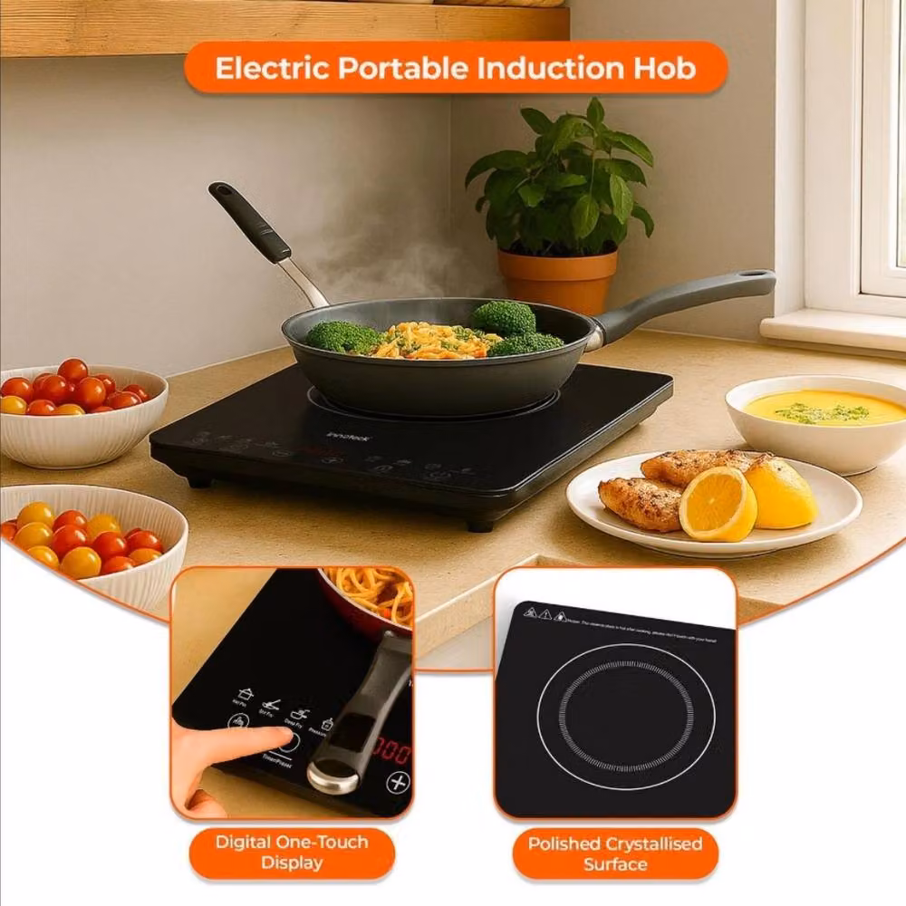 Kelvenix Single Induction Hob 2000W Portable Electric Cooktop with Touch Control in Black – 4