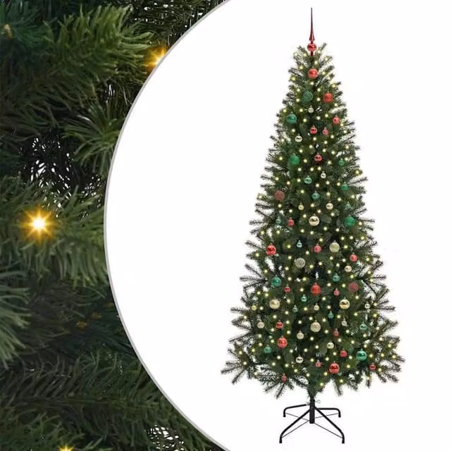 Berkfield Home Artificial Green Christmas Tree with 300 LEDs, Height: 210 cm – 1