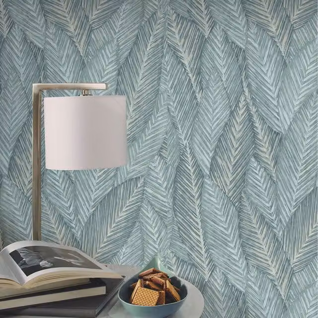 Erismann Botanical Floral Modern Wallpaper in Grey and Green