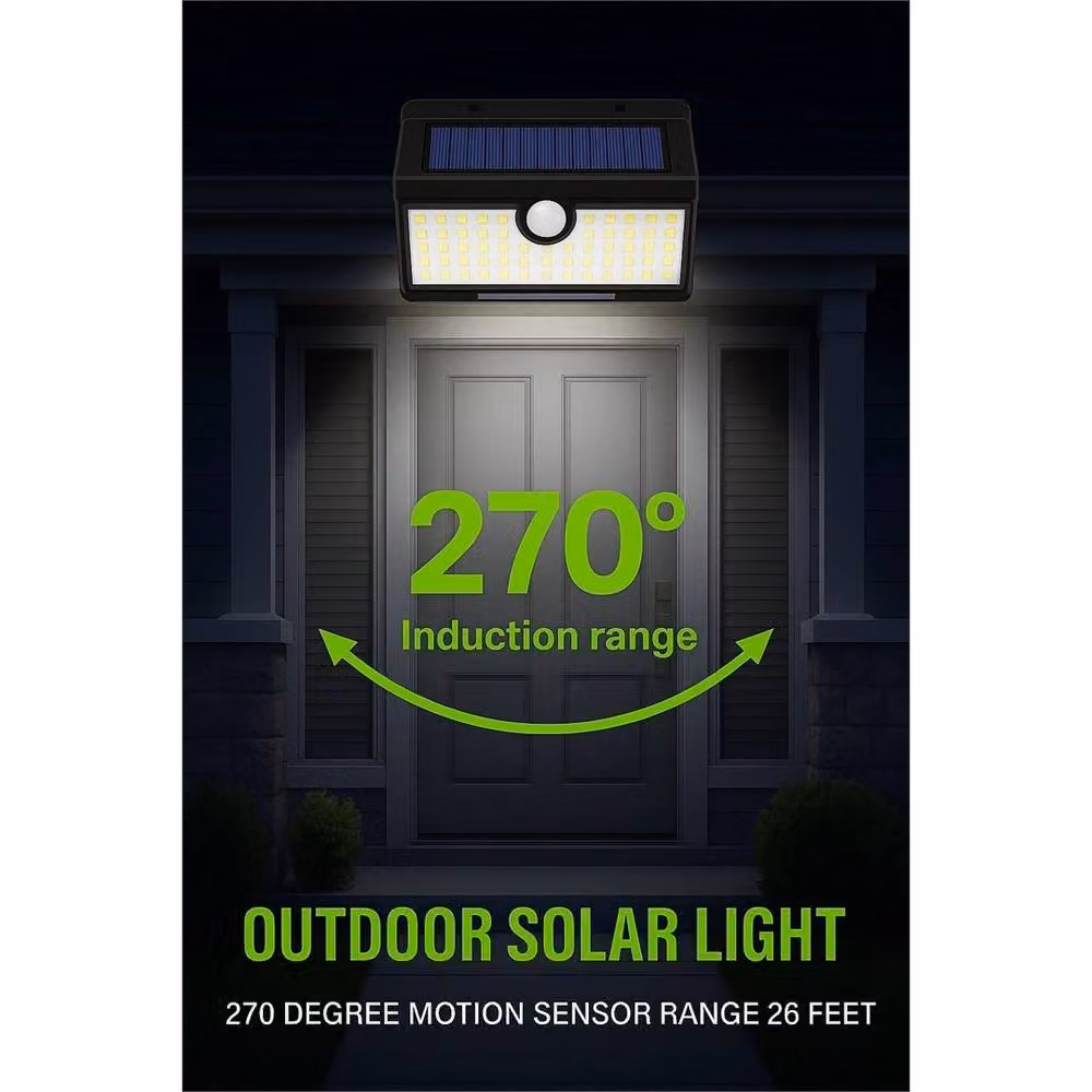 Kelvenix 2-Pack Outdoor Solar LED Motion Sensor Wall Lamps in Black – 5