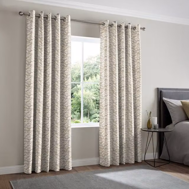 Terrys Jett Made to Measure Blackout Floral Fabric Panel Curtain in Orange