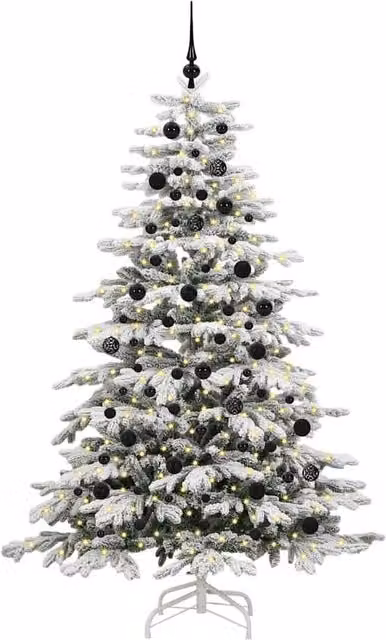 Berkfield Home Elegant White Artificial Hinged Christmas Tree, Height: 210 cm – 1