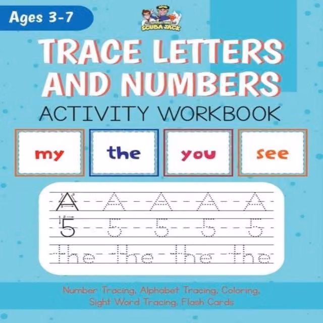 Beth Costanzo Alphabet, Number and Sight Words Tracing Penmanship Book for Children, Multicolour