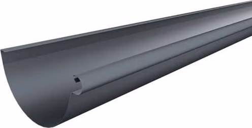 Galeco Half Round Galvanised Steel Gutter, Graphite Grey, Length: 3 m, Width: 135 mm