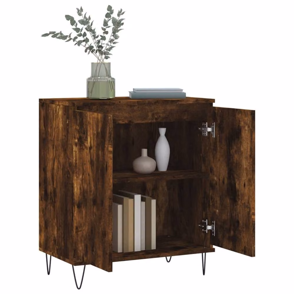 Berkfield Home Smoked Oak Sideboard in Brown, W/D/H: 60 x 35 x 70 cm – 4