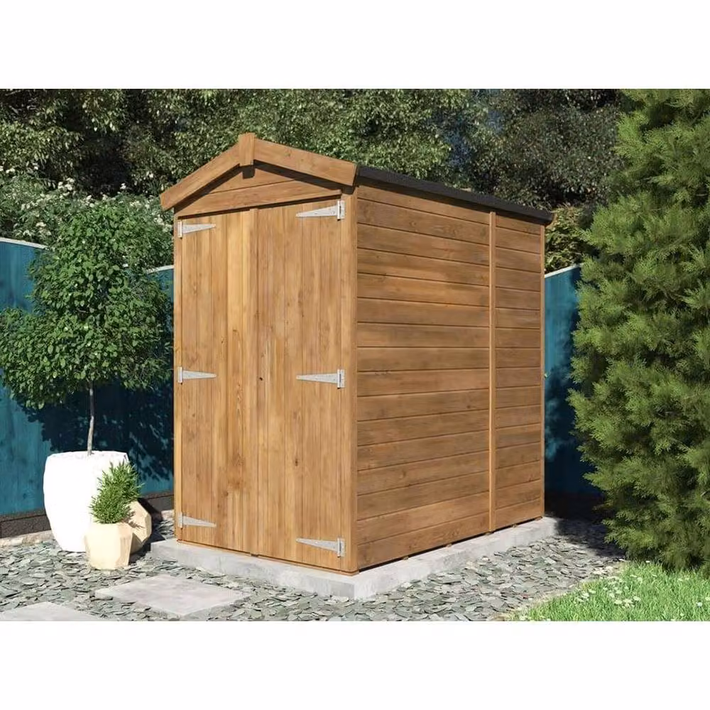 Dunster House Overlord Modular Wooden Garden Shed with Gable Roof in Brown – 3
