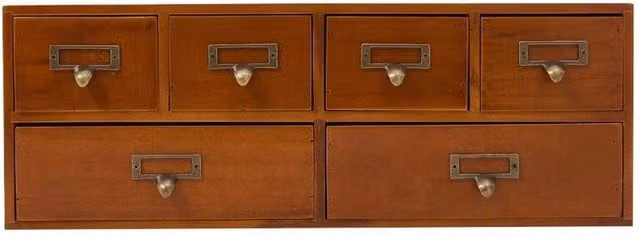 Kelvenix Desk Organiser with 6 Drawers Storage Box Cabinet in Brown – 1