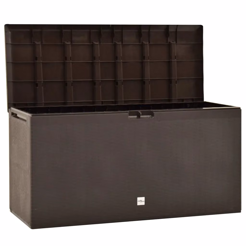Berkfield Home Brown Plastic Garden Storage Box W/D/H: 114 x 47 x 60 cm – 3