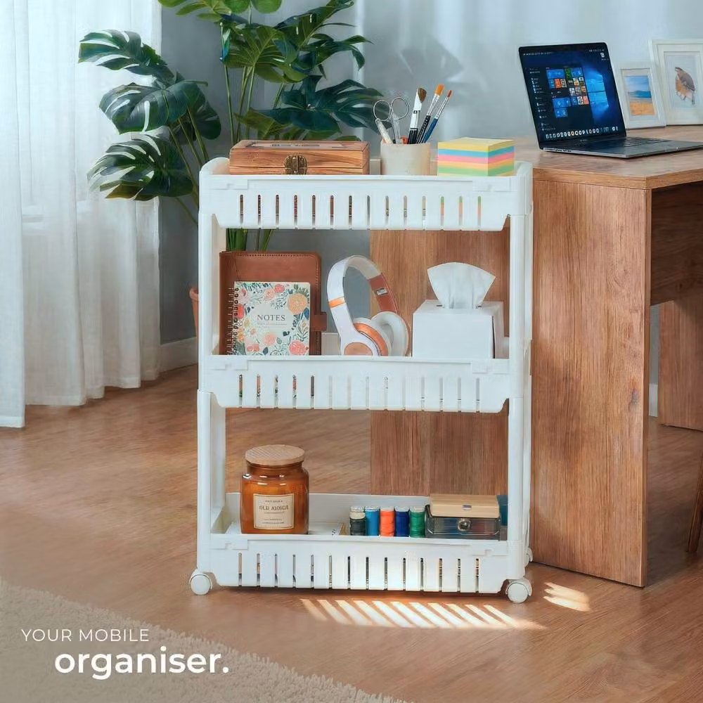 tectake Joe Corner Storage Shelf in White – 4