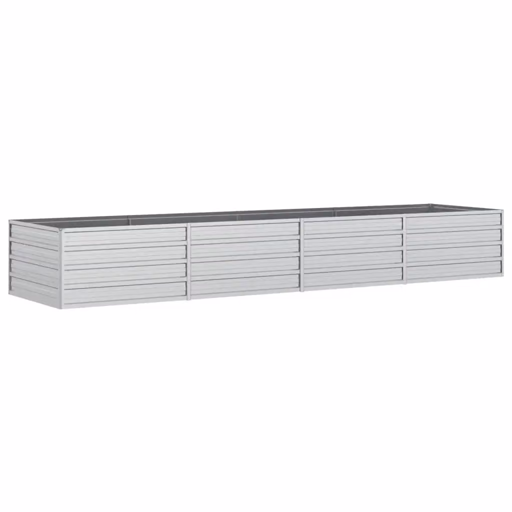 Berkfield Home Garden Galvanised Steel Raised Bed in Silver, W: 320 cm, D: 80 cm, H: 45 cm – 2