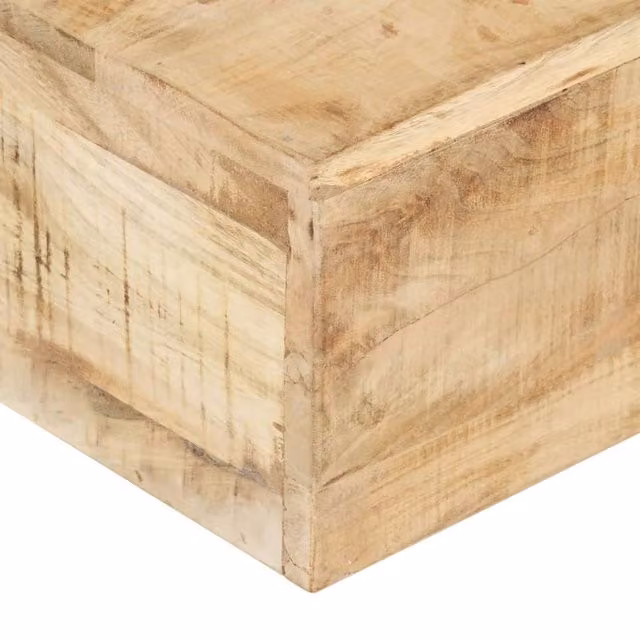Berkfield Home Beautiful Coffee Table in Light Tan Solid Mango Wood W/D/H: 80 x 80 x 28 cm