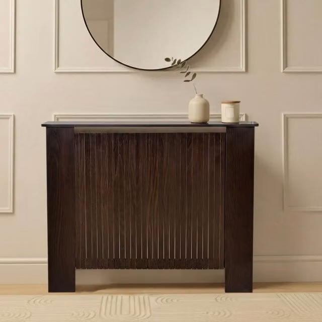 OHS Ribbed Medium Radiator Cover in Dark Brown Matt MDF – 1