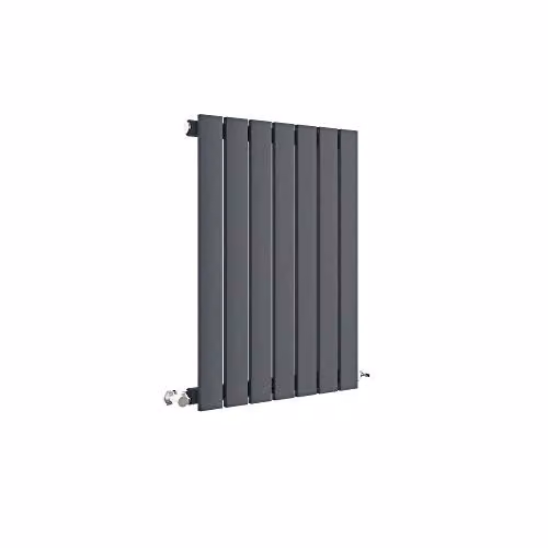 Nuie HLA54 Sloane Modern Home Wall Mount Designer Horizontal Single Panel Radiator, Anthracite, W: 60.0 cm, H: 41.2 cm, D: 5.3 cm