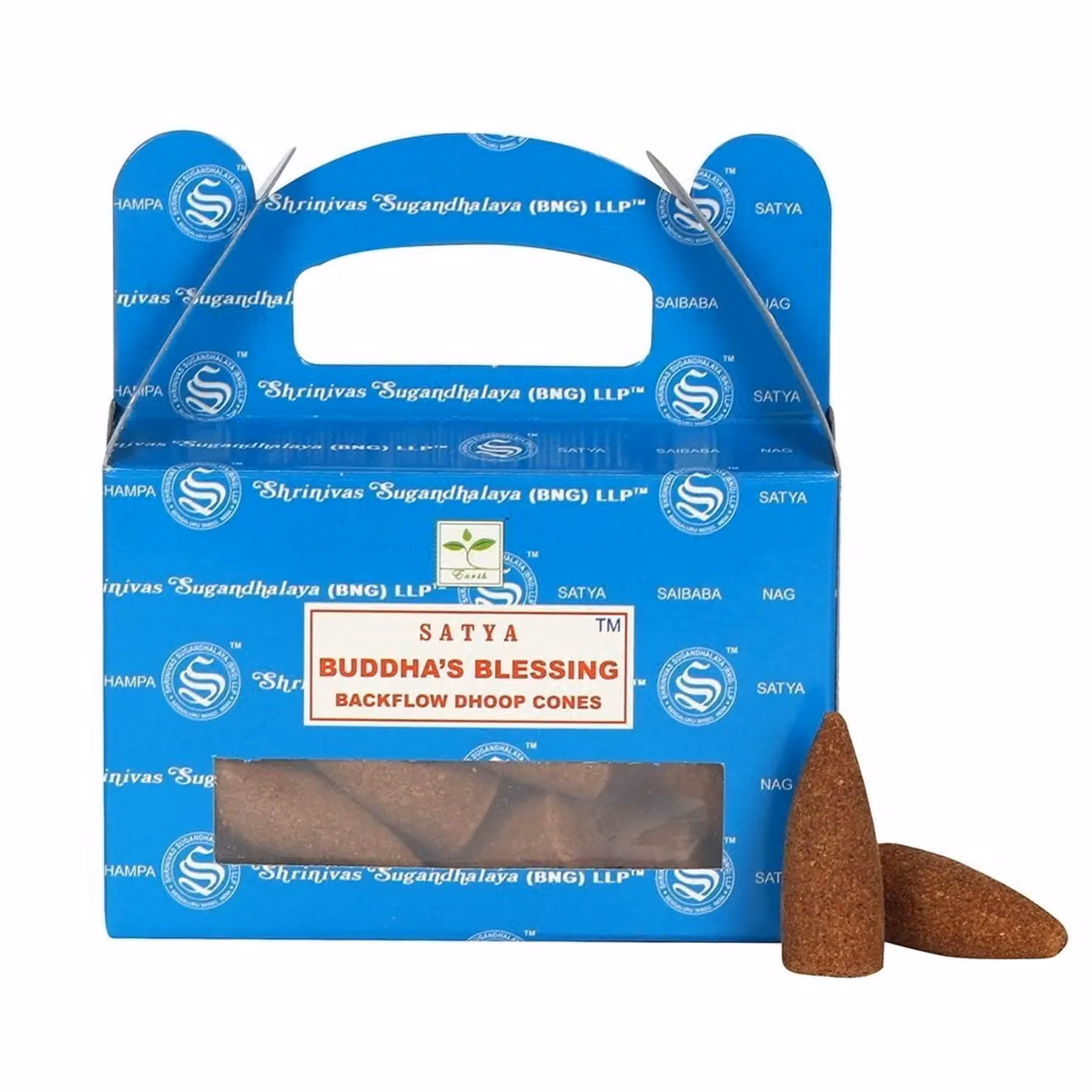Satya Buddha's Blessing Blue Backflow Incense Cones, Pack of 144 – 2