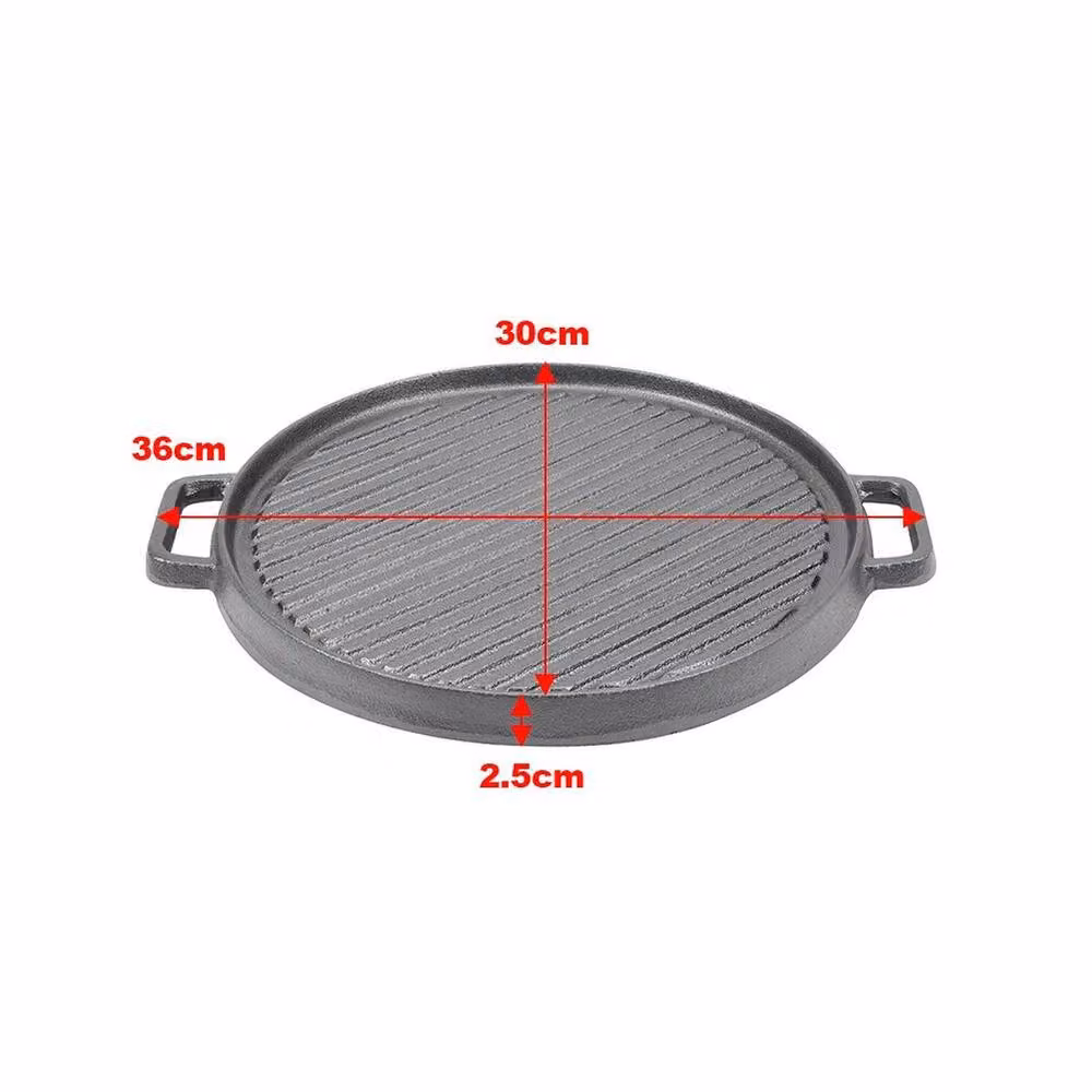 Kelvenix Cast Iron Reversible Round Griddle Pan and Non-Stick Skillet in Black – 2