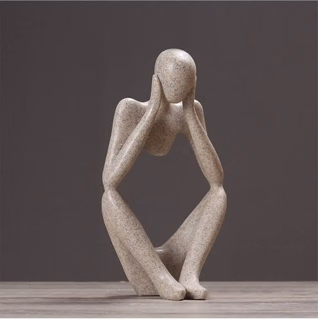 ExtraStar Abstract Meditating Figure Tabletop Sculpture in Beige