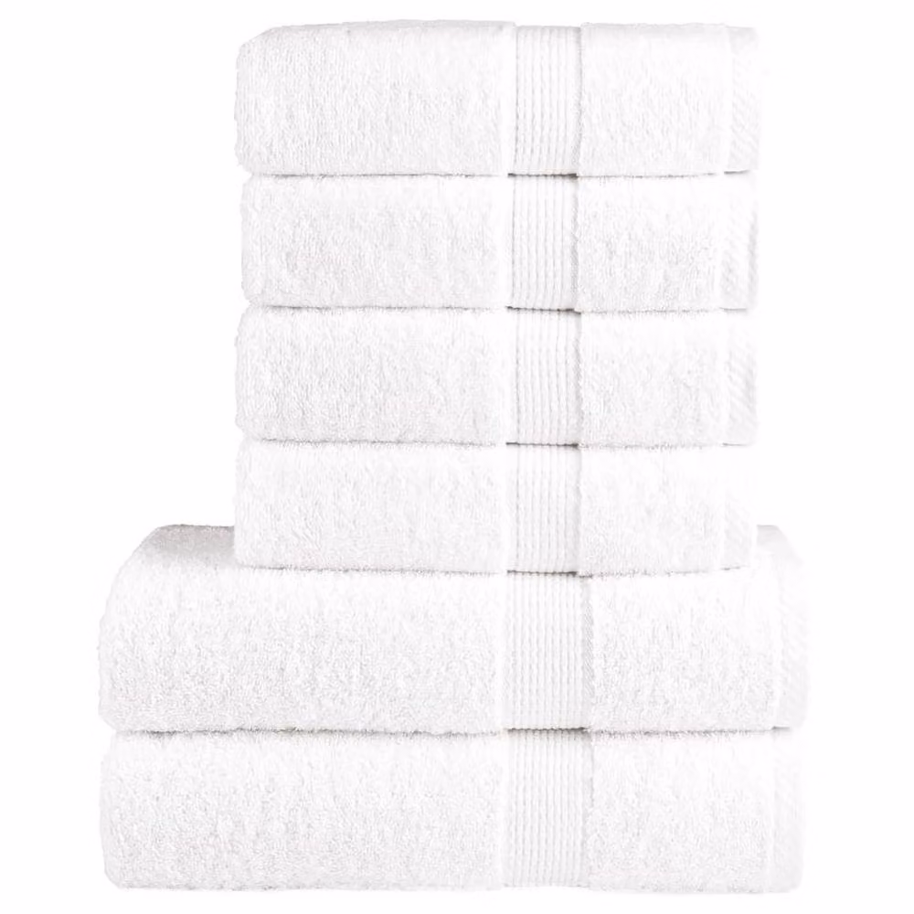 Berkfield Home Soft SOLUND 6 Piece Premium Cotton Terry Towel Set, White, 600 gsm – 2
