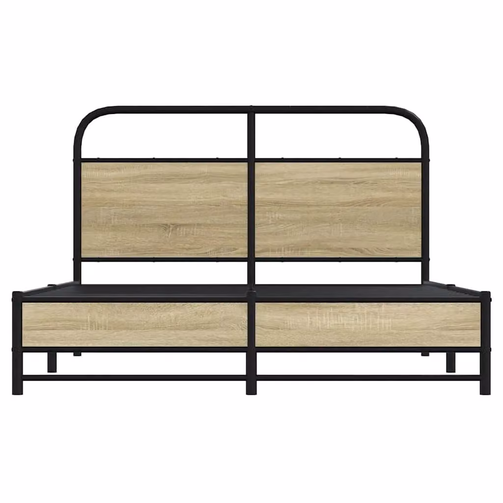 Berkfield Home Small Double Bed Frame in Sonoma Oak Brown, W/D/H: 120 x 200 cm – 3