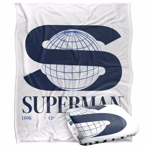 Warner Bros. Superman 2025 S World Logo Super Soft Fleece Throw Blanket, Multicolour, W: 152 cm, D: 127 cm – 1