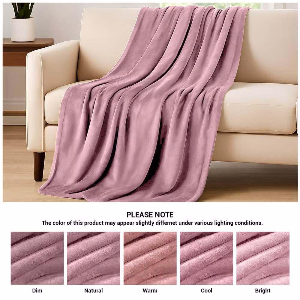 Pamposh Reversible Flannel Fleece Blanket in Pink – 4