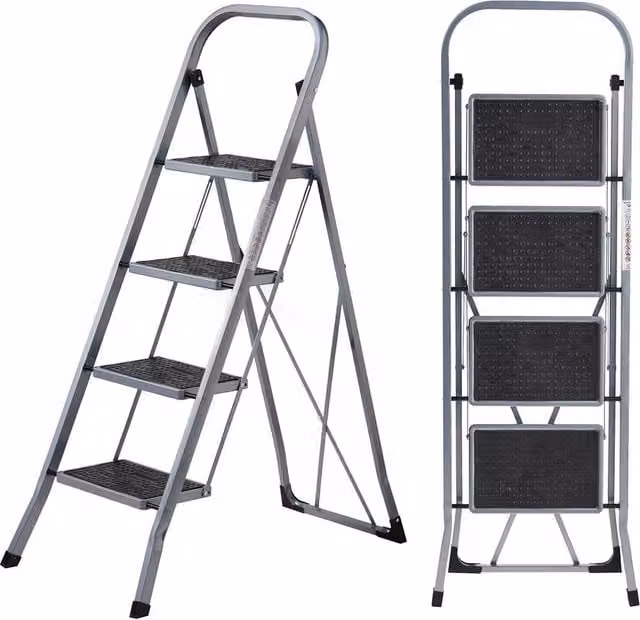 MasterWorx 4 Step Ladder in Grey, Height: 126.5 cm – 1